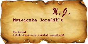 Mateicska Jozafát névjegykártya